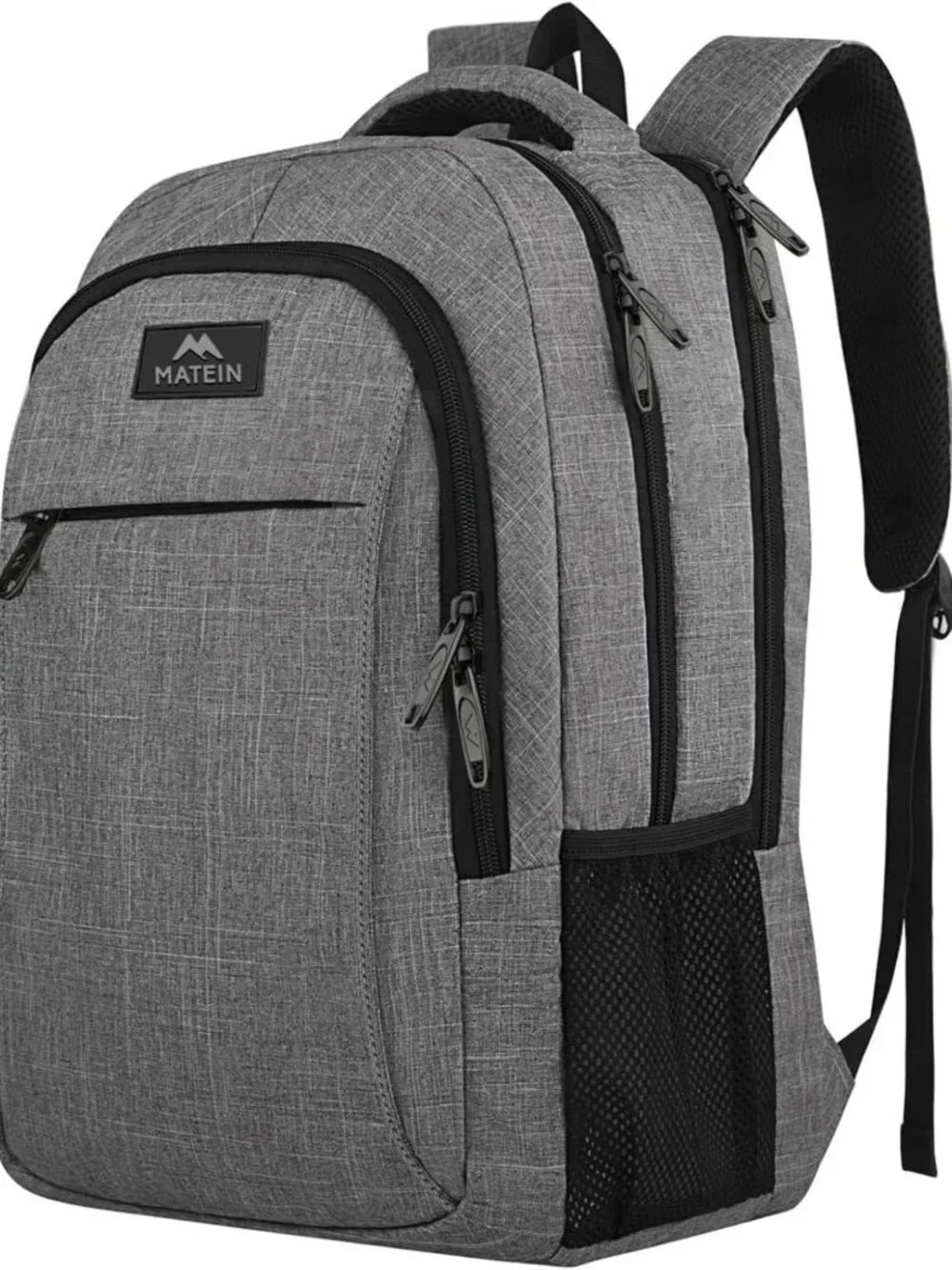 Stylish Grey Travel Laptop Backpack for College, 15.6 Inch Computer Bag